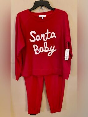 Workshop Republic Clothing Red "Santa Baby" Women’s Sweatsuit